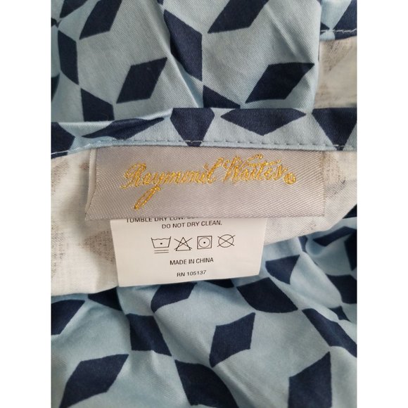 Raymond Waites King Pillow Sham Blues Medallion and Diamonds Pattern, Cotton - Picture 6 of 7